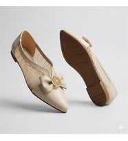 Kindep (Shoes) Papyon Detaylı Günlük Kadın Babet TEN
