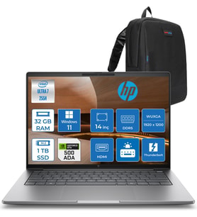 Hp Zbook 8 G1I Ultra 7 255H 32GB Ddr5 1tb SSD 4GB/RTXA500 14" Wuxga IPS 400NITS %100 Srgb Windows 11 Pro Taşınabilir Iş Istasyonu A3ZW7ETP10 + Zettaçanta