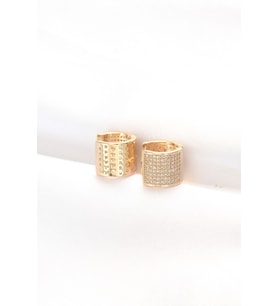 Northcity Pirinç Gold Renk Taşlı Minimal Küpe 5886