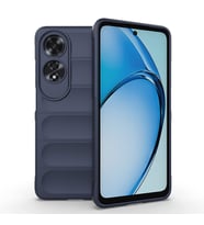 Oppo A60 Uyumlu Kılıf Esnek TPU Oyuklu Arka Yüzey Tasarımlı Zore Etnik Silikon Kapak (Lacivert)