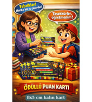 Öğretmenden Tebrik Ödüllü Puan Kartı 25’li – Öğrenci Motivasyon ve Başarı Kartı (Sarı)