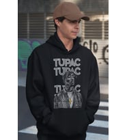Tasarım Tupac Rapper Baskılı Unisex Oversize 2Pac Şarkıcı Hoodie