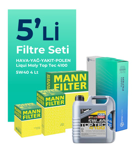 MANN Fiat Idea 1.3 Dizel Filtre Bakım Seti Liqui Moly Motor Yağlı (2004-2010) 5 Li