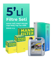 MANN Fiat Idea 1.3 Dizel Filtre Bakım Seti Liqui Moly Motor Yağlı (2004-2010) 5 Li