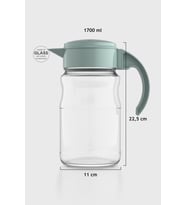 Renga Spiro 1700 ml Pastel Pembe Kapaklı Cam Sürahi 111031 (Yeşil)