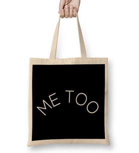 Me Too Crescent Slogan Bez Çanta Uzun Saplı