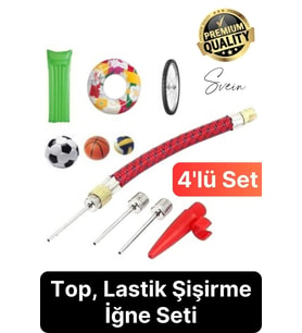 5 Parça Hava Şişirme Ucu İğnesi Aparatı Sibop Seti Spor Topu Basketbol Futbol Bisiklet Lastik Amaçlı