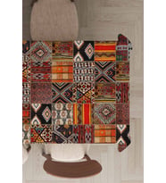 Turuncu Patchwork Dokuma Leke Tutmaz Masa Örtüsü MSO168