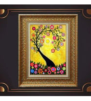 Gold Altın Kalın Çerçeveli Paspartulu Tablo c809
