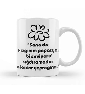 Komik Söz Sana Kızgınım Papatya Kupa Bardak Porselen