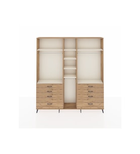 Arges Dolap 8 Raflı 8 Çekmeceli 3 Askılı 220x30x243 Çam-Aytaşı/Çam