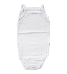 Kız Bebek Kalp Desenli İp Askılı Beyaz Body Zıbın