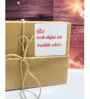 Bizi Tercih Ettiğiniz İçin Teşekkür Ederiz 6x6 cm Yapışkanlı Etiket 100 Adet