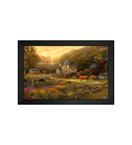 Manzara Temalı Kanvas Tablo 50 x 70 cm Siyah Çerçeve