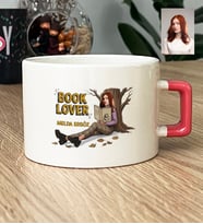 Kişiye Özel Karikatürlü Book Lover Lüks Fincan Doğum Günü Hediyesi