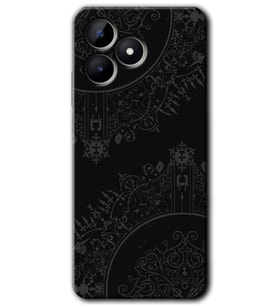 Realme C53 Kılıf HD Desen Baskılı Kılıf - Siyah Mandala