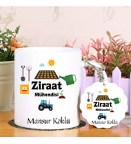 Ziraat Mühendisi Kupa Bardak ve Anahtarlık Hediye Seti (Model 1)
