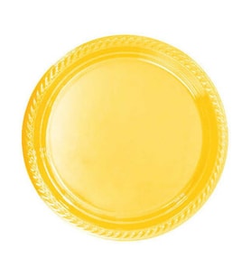 Tabak plastik yuvarlak 22 cm sarı pk:25-