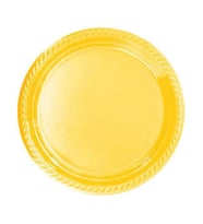 Tabak plastik yuvarlak 22 cm sarı pk:25-