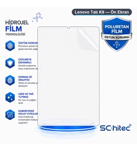 SChitec Lenovo Tab K9 Uyumlu Ön Yüzey Nano Şeffaf Hidrojel Ekran Koruyucu