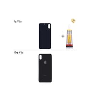 iPhone XS Max Uzay Grisi Arka Kapak Arka Cam Batarya Kapağı Lazer Kesim Kapak Pil Kapağı + B-7000 Yapıştırıcı