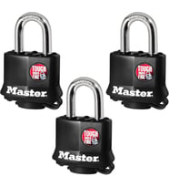 Master Lock Asma Kilit 311Tri Anahtarlı, Siyah, 3 Adet