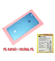 Tkgz Huawei Uyumlu P9 Lite 2017 Arka Pil Batarya Kapağı + PİL (CAM) MAVİ