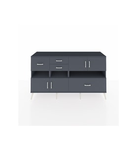 Kronos Konsol 5 Raflı 4 Çekmeceli 4 Kapaklı 176x59x99 Antrasit-Antrasit
