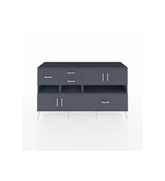 Kronos Konsol 5 Raflı 4 Çekmeceli 4 Kapaklı 176x59x99 Antrasit-Antrasit