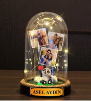Kişiye Özel Led Işıklı Tasarlanmış Fanus Hediyesi Size Özel Hediye (Model 4)