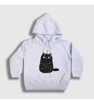 Presmono Unisex Çocuk Beyaz Yeni Yıl Kedisi Yılbaşı Kapüşonlu Sweatshirt 270862tt