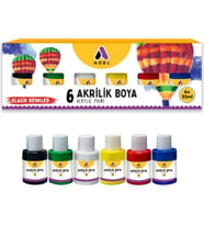 Adel Akrilik Boya Klasik Renkler 6 Renk x 25 ml 