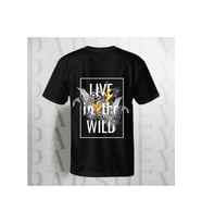 Live in the Wild Baskılı Unisex Yarım Kollu Bisiklet Yaka %100 Pamuk Oversize T-shirt (Siyah)