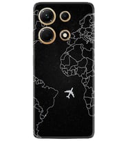 Infınix Note 30 Kılıf Resimli Desenli Silikon Platinium Series Black Plane 1868
