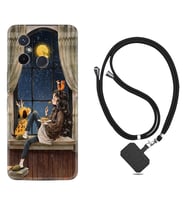 Xiaomi Redmi 12C Kılıf Resimli Boyun Askılı İpli Desenli Silikon Dog And Girl 1358