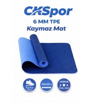 Profesyonel TPE Yoga Matı 6 mm – Kaymaz Taban Çift Katmanlı Spor Matı (Mavi)