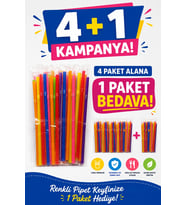 Nice Plast. Frozen Renkli Pipet Jelatinli Körüklü 50'li 5 Al 4 Öde Kampanyalı (50 x 5 Paket= 250 Ade