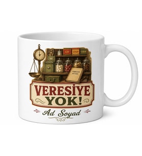 Bakkal Amcaya Hediye Veresiye Yok Esprili Nostaljik Kupa Bardak Hediye