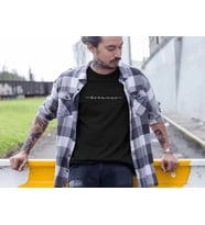 Erkek Bisiklet Yaka Baskılı Oversize T-Shirt - Siyah
