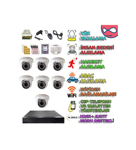XMPro 7 DOME KAMERALI 1080P 36 IRLED GÜVENLİK KAMERA SETİ