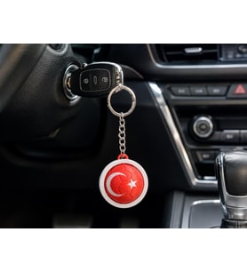 Türk Bayraklı Dönen Spinner Anahtarlık Çevirmeli Stres Çarkı Araba Ev Çanta Aksesuarı Hediyelik