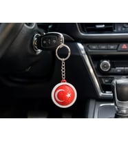 Türk Bayraklı Dönen Spinner Anahtarlık Çevirmeli Stres Çarkı Araba Ev Çanta Aksesuarı Hediyelik
