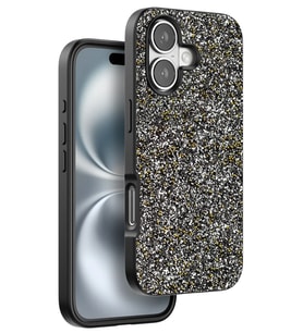 Iphone 16 Bright Simli Kapak - Gümüş