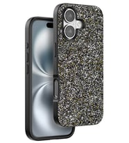 Iphone 16 Bright Simli Kapak - Gümüş