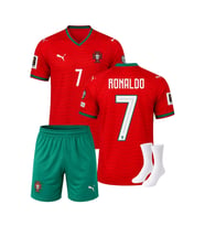 Ronaldo 2026 Dünya Kupası Portekiz Milli Takım Çocuk Futbol Forma Seti (Forma,şort ve çorap)