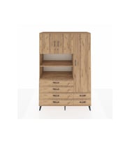 Hyperion Gardrop 9 Raflı 6 Çekmeceli 3 Kapaklı 132x44x195 Çam-Çam