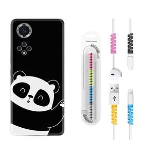 Huawei Nova Y70 Y90 Nova 9 SE  Kılıf Kablo Koruma Spiral Silikon Bay Bay Panda 1784
