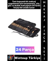 #MakyajSeti Profesyonel Cilt Yüz Göz Dudak Kaş Kontür Eyeliner Çantalı Makyaj Fırçası Seti 24 Parça
