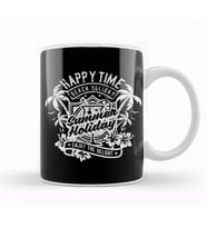 Happy Time Summer Beach Holiday Kupa Bardak Porselen