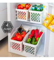 Porsima Org-23 Jumbo 4 lü Çok Amaçlı Plastik Dolap İçi Düzenleyici Saklama Kutusu Organizer Sepet